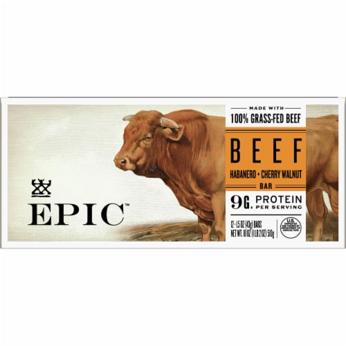 EPIC Habanero + Cherry Walnut Beef Bars Perspective: front