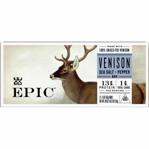 EPIC Sea Salt & Pepper Venison Bars, 12 ct / 1.5 oz - Pay Less Super Markets