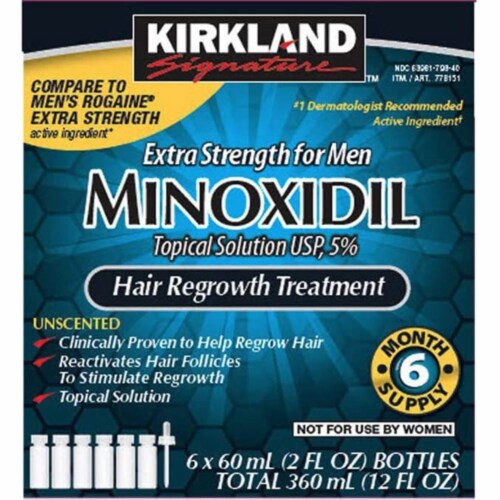 6 Months - KIRKLAND Minoxidil Topical Aerosol 5% Foam - Hair Regrowth Treatment Perspective: front
