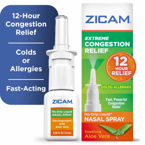 Zicam® Extreme Congestion Relief with Soothing Aloe Vera No Drip Nasal Spray Perspective: front