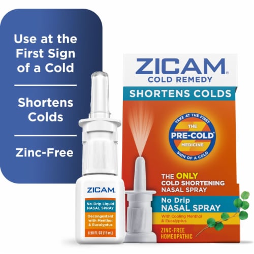 Zicam Cold Remedy Shortens Colds with Cooling Menthol and Eucalyptus No Drip Nasal Spray, 0.5 fl oz - Fred Meyer Zicam Cold Remedy Shortens Colds with Cooling Menthol and Eucalyptus No Drip Nasal Spray, 0.5 fl oz - Fred Meyer
