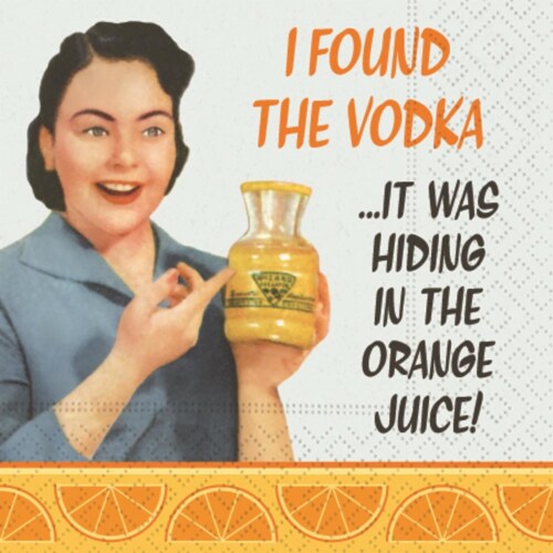 In The Orange Juice Cocktail Napkins Perspective: front