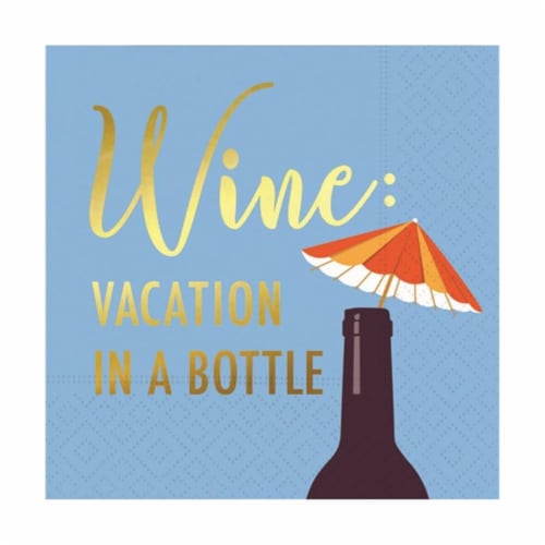 Vacation in a Bottle Cocktail Napkin Perspective: front