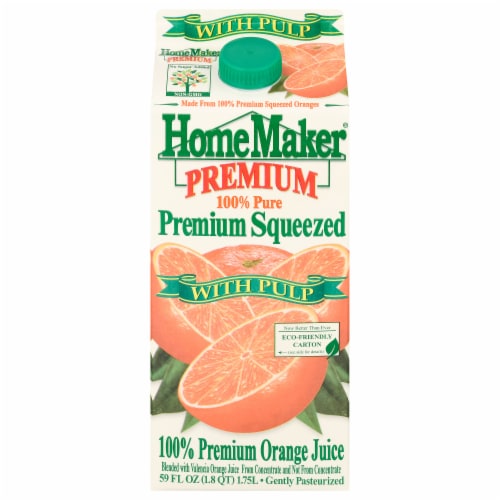 HomeMaker® 100% Squeezed with Pulp Premium Orange Juice Perspective: front