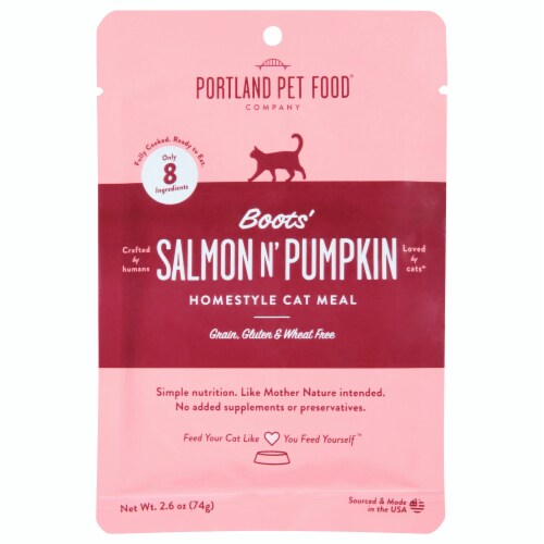 Portland Pet Food Company Meal Cat Salmon and Pumpkin 2.6 Oz Perspective: front