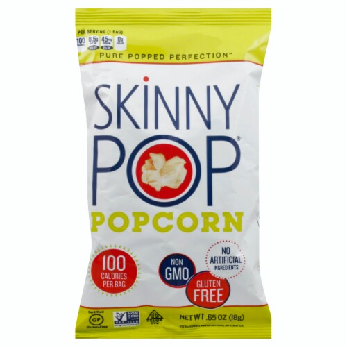 Skinny Pop Popcorn RTE Natural 100 Cal Bag 0.65 oz, Case of 30 - 0.65 ...