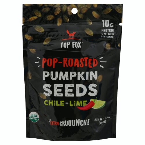 Top Fox Seeds Pumpkin Roasted Chili Lime 3.5 oz Perspective: front