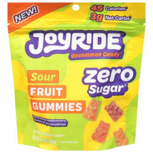 Joyride Gummies Sour Fruit Zero, 6 pk / 5.4 oz - Kroger image.