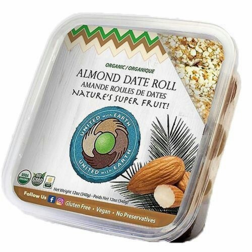 United With Earth Eb Date Roll Almond Organic Perspective: front