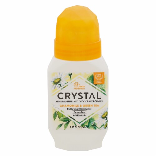 Crystal Body Deodorant Deodorant Roll On Chamomile & Green Perspective: front