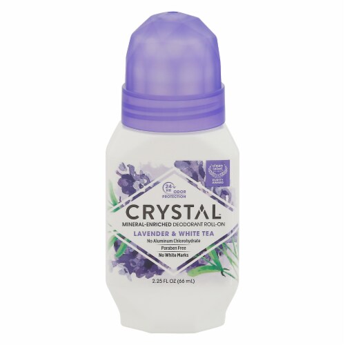 Crystal Body Deodorant Deodorant Roll On Lavender & White Perspective: front