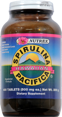 Nutrex Hawaiian Spirulina Vitamin Tablets 500mg Perspective: front