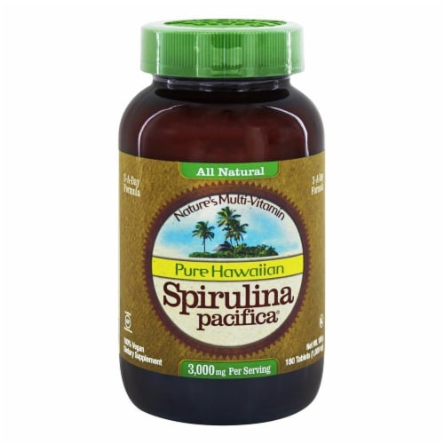 DON'T LIST Nutrex Hawaii Pure Hawaiian Spirulina Pacifica 1000 mg., 180 Tablets Perspective: front