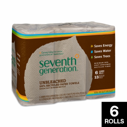 Seventh Generation Unbleached Chlorine Free Paper Towel Rolls Perspective: front