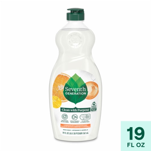 Seventh Generation Clementine Zest & Lemongrass Scent Dish Soap Liquid Perspective: front