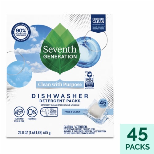 Seventh Generation Free & Clear Dishwasher Detergent Packs Perspective: front