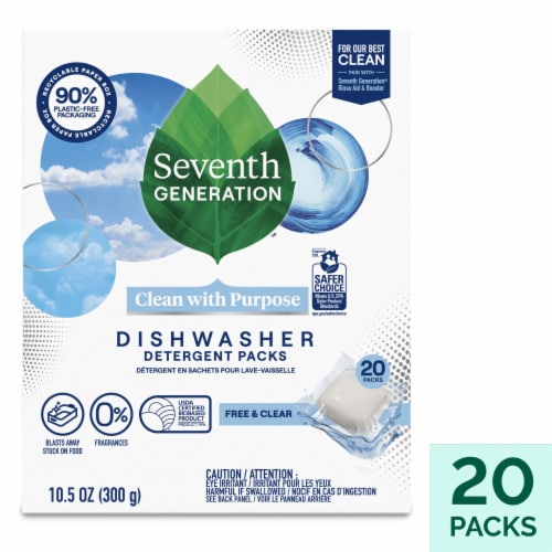 Seventh Generation Free & Clear Dishwasher Detergent Packs Perspective: front