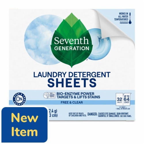 Seventh Generation Laundry Detergent Sheets Free and Clear Perspective: front