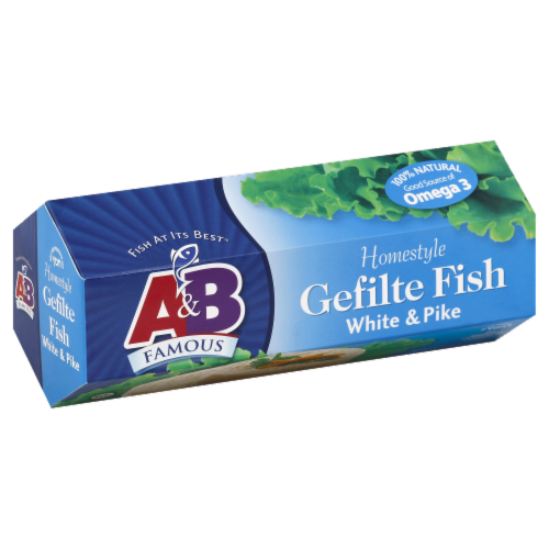 A&B Famous Homestyle Gefilte Fish White & Pike Perspective: front