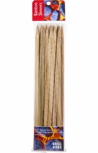 ATA Grill Worx Flat Bamboo Skewers - 25 pk Perspective: front