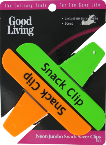 Good Living Neon Jumbo Snack Clips Perspective: front