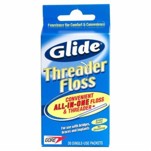 Glide Unflavored Threader Floss Perspective: front