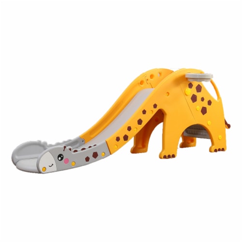 TR Layne Safe and Fun Giraffe Theme Toddler Slide, A Cute Kids Slide, Outdoor & Indoor Slide Perspective: front