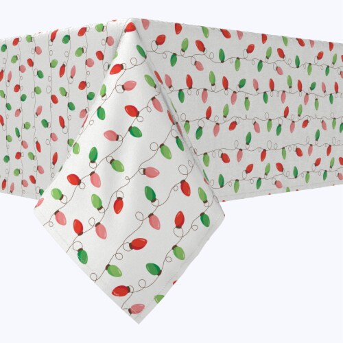 Rectangular Tablecloth, 100% Cotton, 52x120 , Red & Green Holiday ...