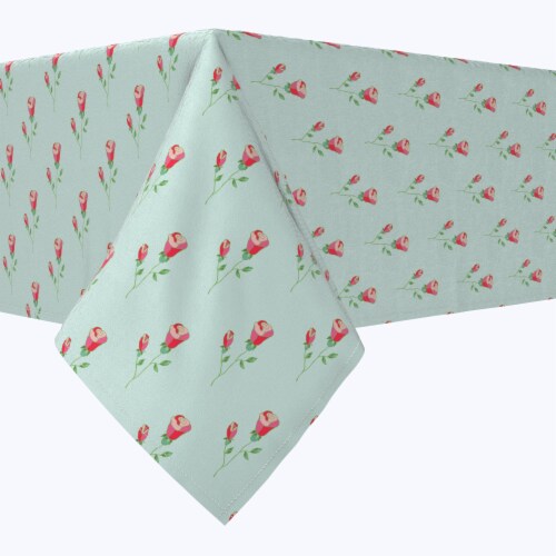 Rectangular Tablecloth, 100% Cotton, 60x104 , Budding Roses Perspective: front