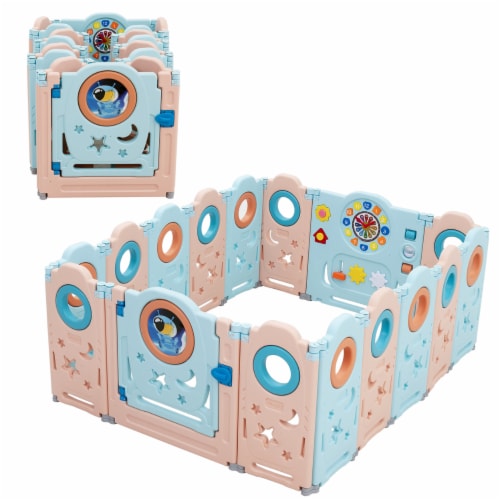 Babyjoy 16Panel Foldable Baby Playpen Toddler Safety Play Yard w/Lockable Gate, 1 unit King
