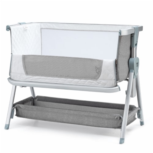 Babyjoy Baby Bed Side Crib Portable Adjustable Infant Travel Sleeper Bassinet Peach\ Dark Perspective: front