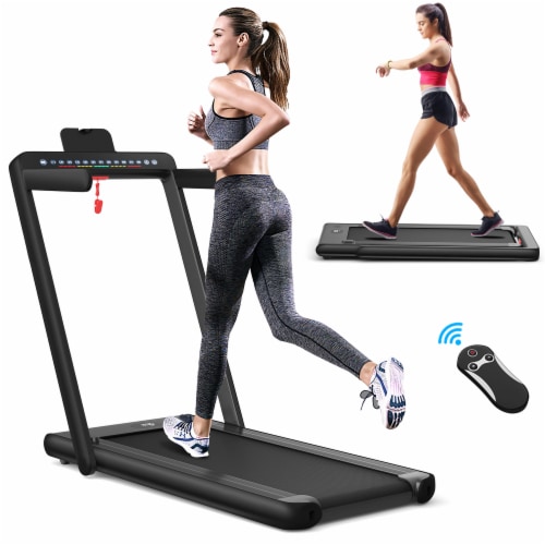 SuperFit 2.25HP 2 in 1 Dual Display Folding Treadmill Jogging
