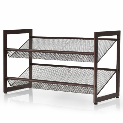 SONGMICS Shoe Rack for Closet, 3-Tier Shoe Storage, Metal Shoe