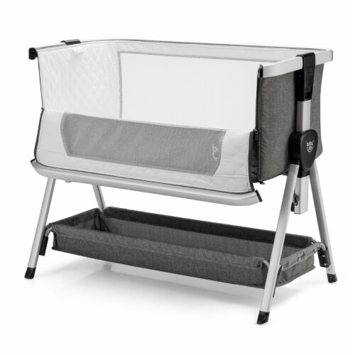 Babyjoy Baby Bed Side Crib Portable Adjustable Infant Travel Sleeper Bassinet Peach\ Dark Perspective: front
