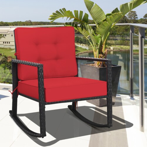 Rattan rocker online cushion