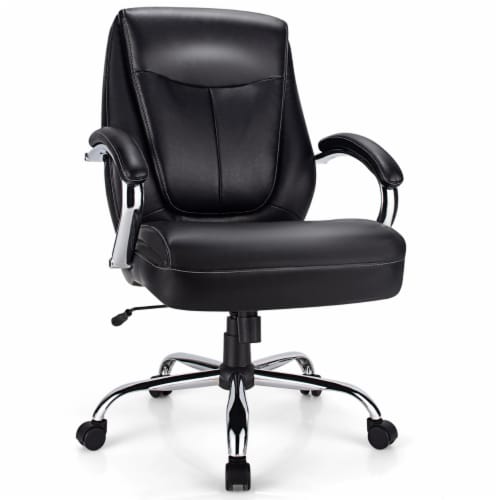 Taller And Wider Office Chair PU Leather Wide Seat Desk Chair Capacity 500  Lbs