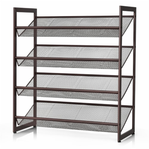 Costway 2 Tier 3 Tier 4 Tier Shoe Rack Adjustable to Flat or Slant Shoe Organizer Holder 4 Tier Harris Teeter