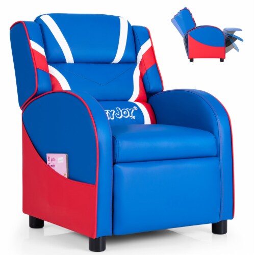 Kids Recliner Chair Gaming Sofa PU Leather Armchair w Side Pockets