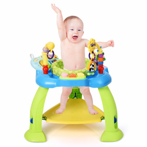 Costway 2 in 1 Baby Jumperoo Adjustable Sit to stand Activity Center W 360 Seat Pink