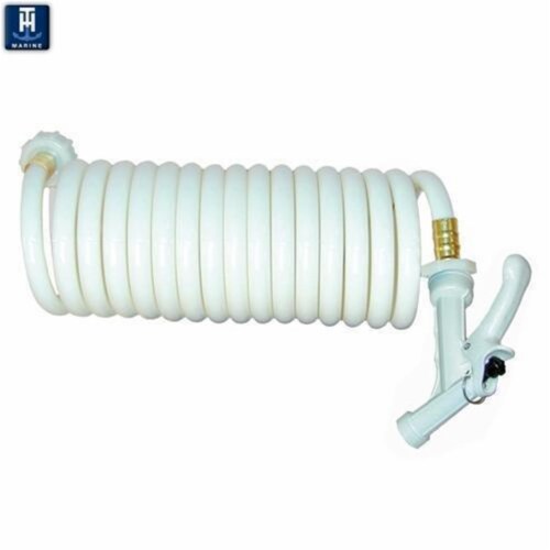 T-H Marine Supplies WDH-15W-B-DP Washdown Hose with Pistol Nozzle, White Perspective: front