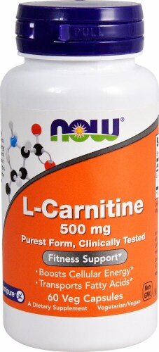 NOW Foods L-Carnitine Veg Capsules 500mg Perspective: front