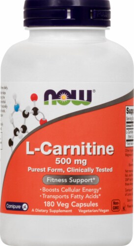 NOW Foods L-Carnitine Veg Capsules 500mg Perspective: front