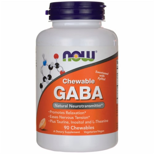 NOW Foods Chewable Gaba - Orange 90 Chwbls Perspective: front