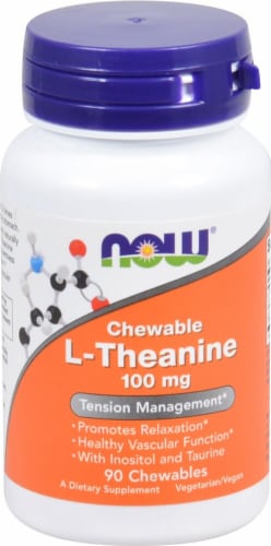 NOW Foods Chewable L-Theanine Perspective: front