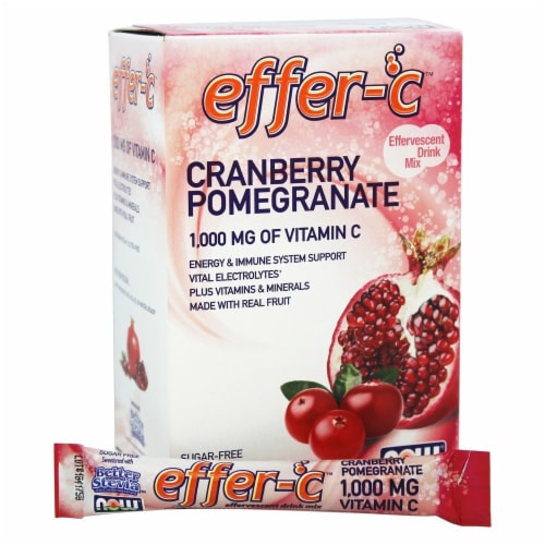 DON'T LIST NOW Foods Effer-C Effervescent Drink Mix Cranberry Pomegranate, 30 Packet(s) Perspective: front