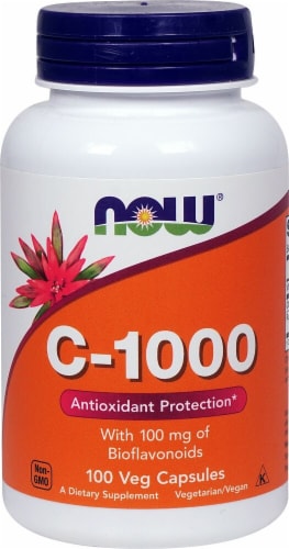 NOW Foods C-1000 Veg Capsules 100mg Perspective: front