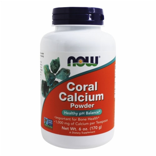NOW Foods Coral Calcium Pure Powder, 6 Ounces Perspective: front