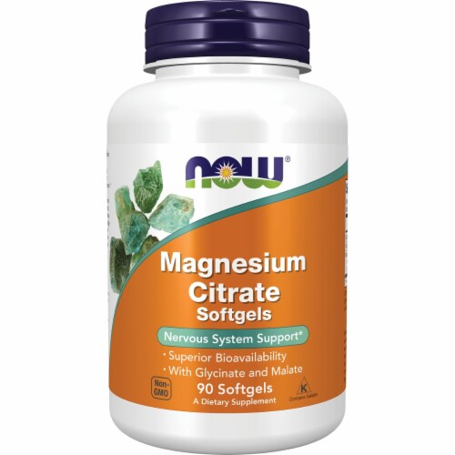 NOW Foods Magnesium Citrate Softgels 400 mg 90 Sgels Perspective: front
