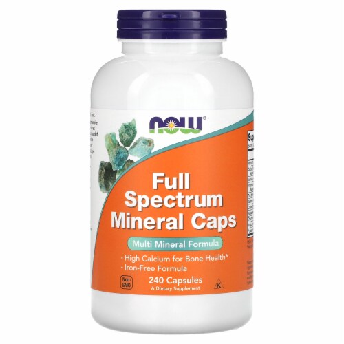NOW Foods Full Spectrum Mineral Caps 240 Veg Caps Perspective: front