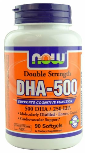 NOW Foods DHA-500 Softgels Perspective: front